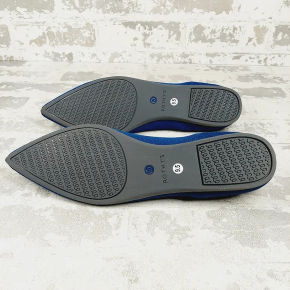 New Rothy's The Flat Blue Knit Pointy Toe Slip On Loafers F1